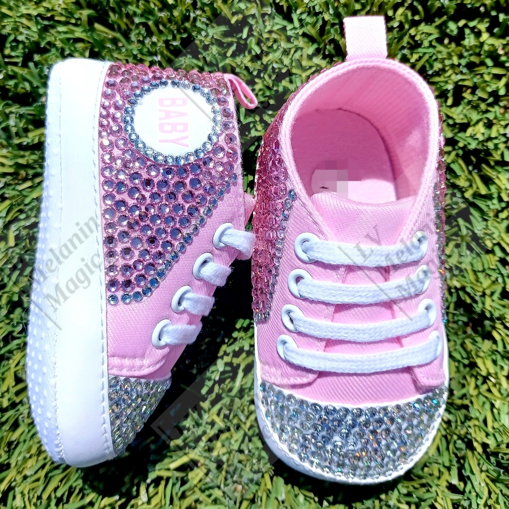 Colorful Soft Sole Embellished Baby Shoes (fits Up-to 6mo or 7-12mo)